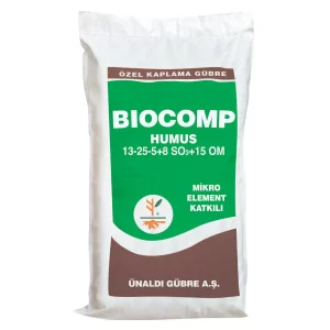 Biocomp 13-25-5+8 SO3+15 OM Organomineral Gübre